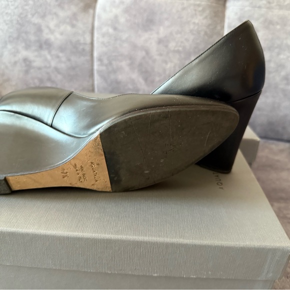 Aquatalia  Black Wedge Pumps with Pointed Toe - Picture 3 of 5